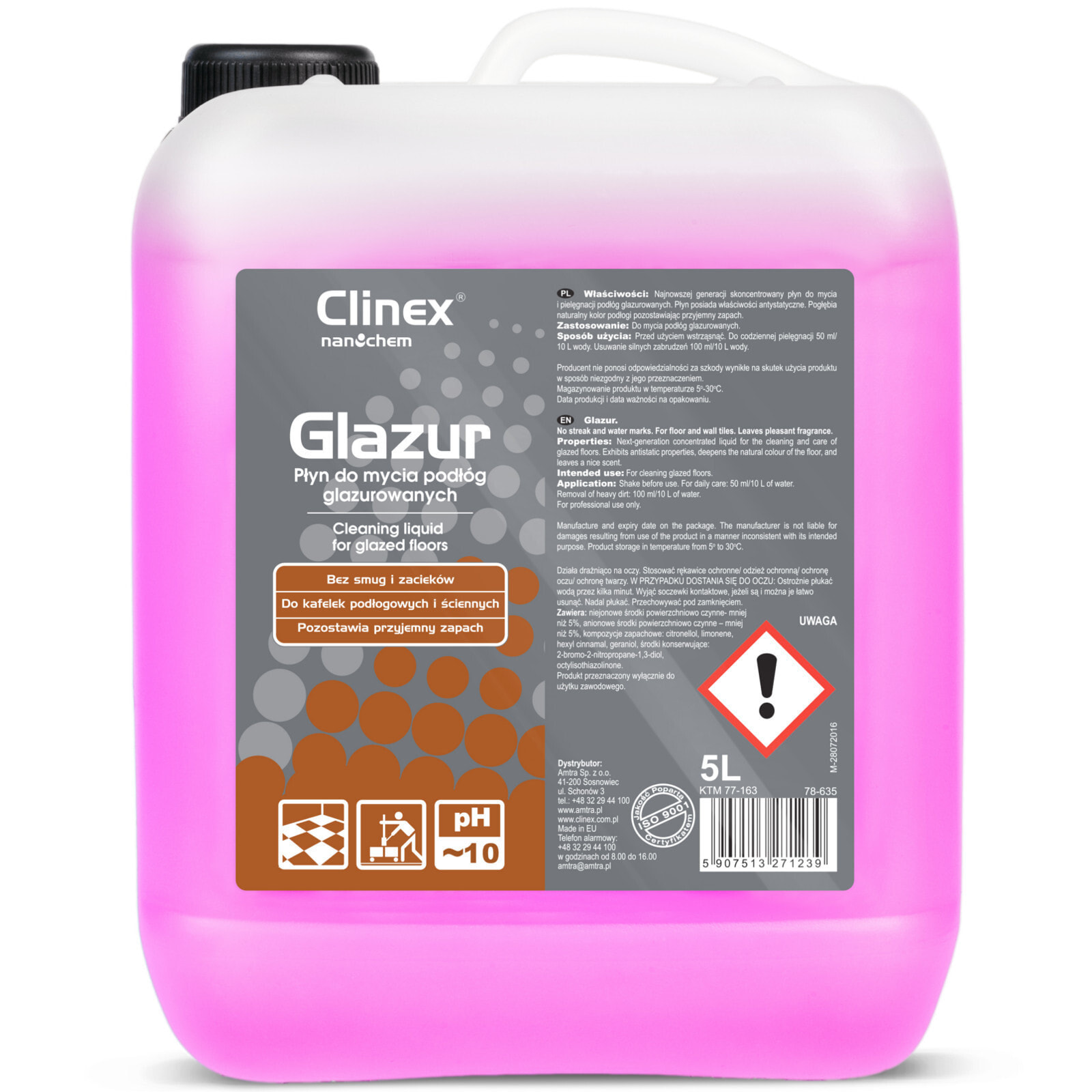 CLINEX Glazur 5L liquid for cleaning floors, stone tiles