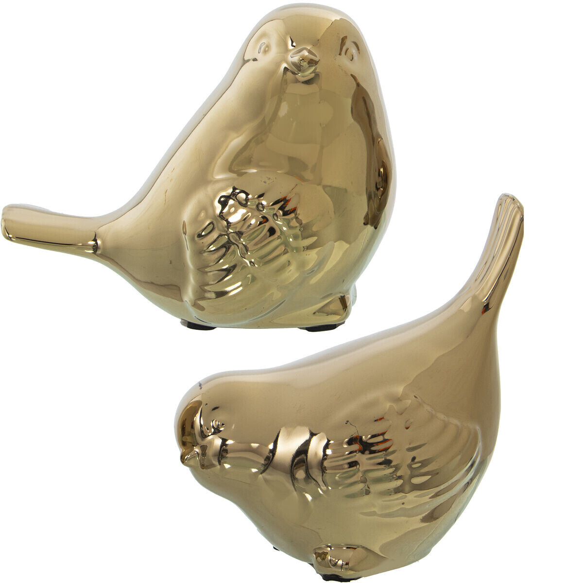 Set of Figures Alexandra House Living Golden Ceramic Bird (2 Pieces)