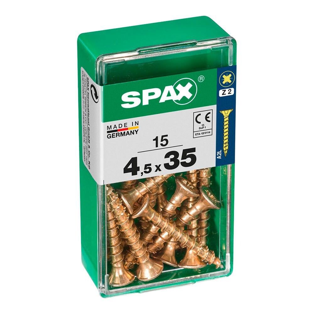 SPAX Yellox 4.5x35 mm Flat Head Wood Screw 15 Units