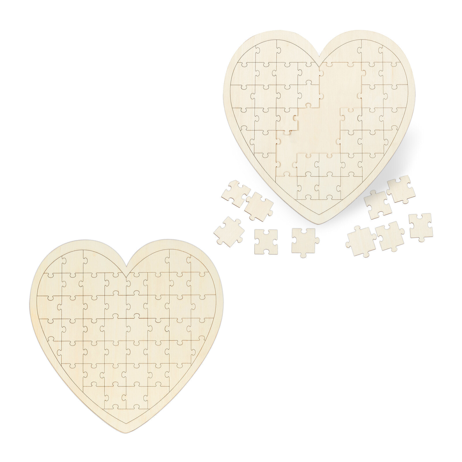 10 x Herzpuzzle Hochzeit aus Holz