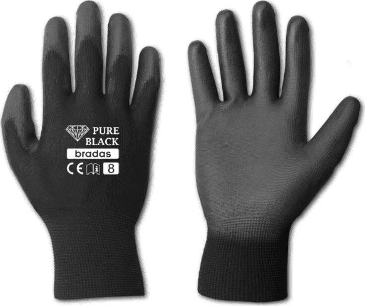 Bradas work gloves PURE black size 10 (RWPBC10)