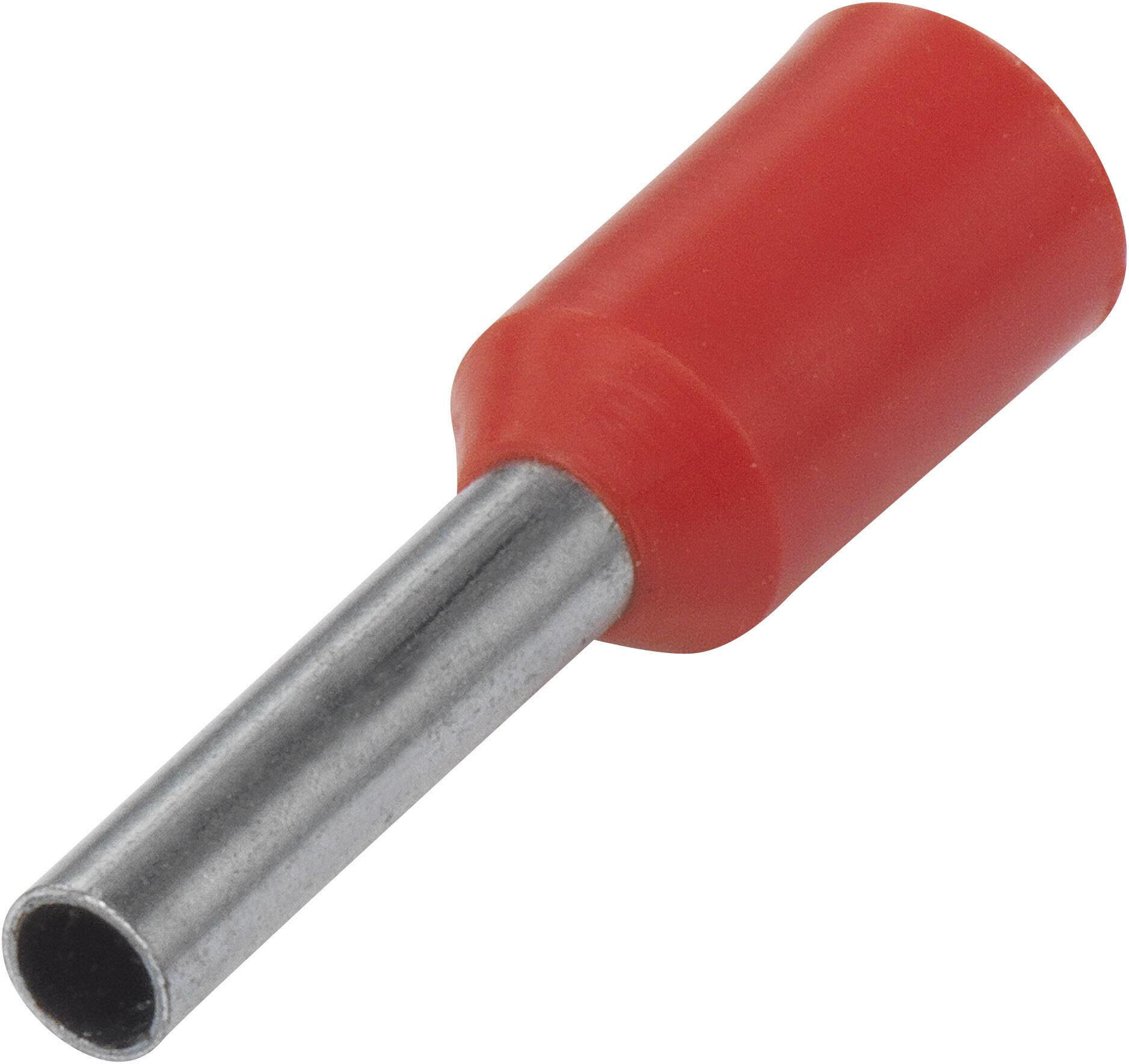 Conrad 1091297 - Wire end sleeve - Silver - Straight - Metallic - Red - Copper - PVC