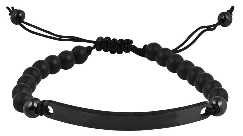 Modern bracelet made of beads and steel VBD066BB