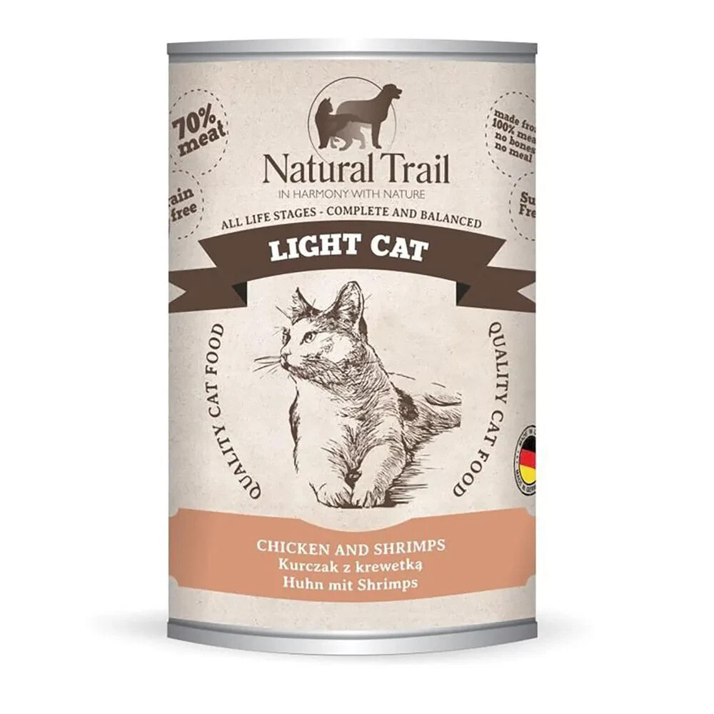 NATURAL TRAIL Light chicken with shrimp wet cat food 400g