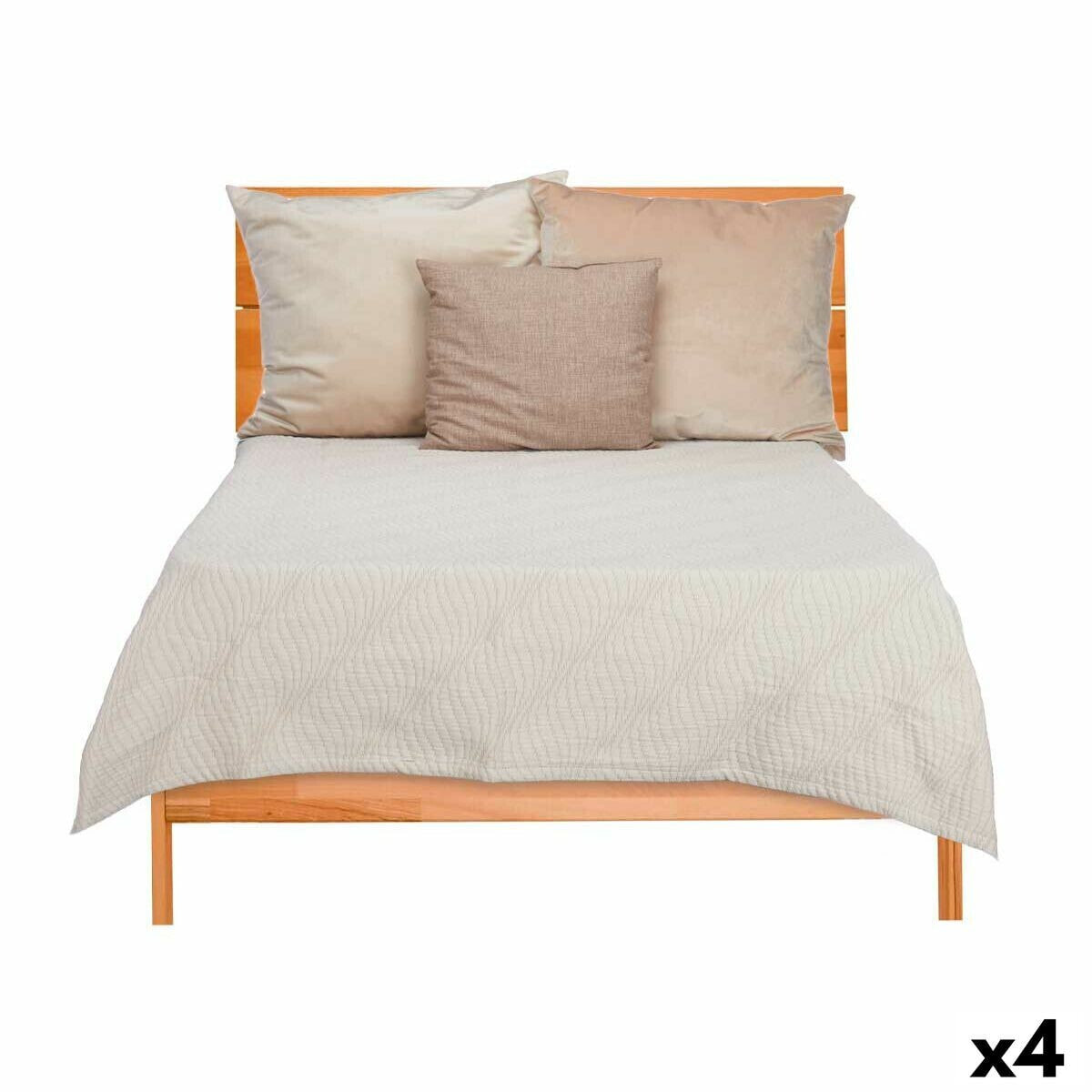 Bedspread (quilt) 240 x 260 cm Beige (4 Units)