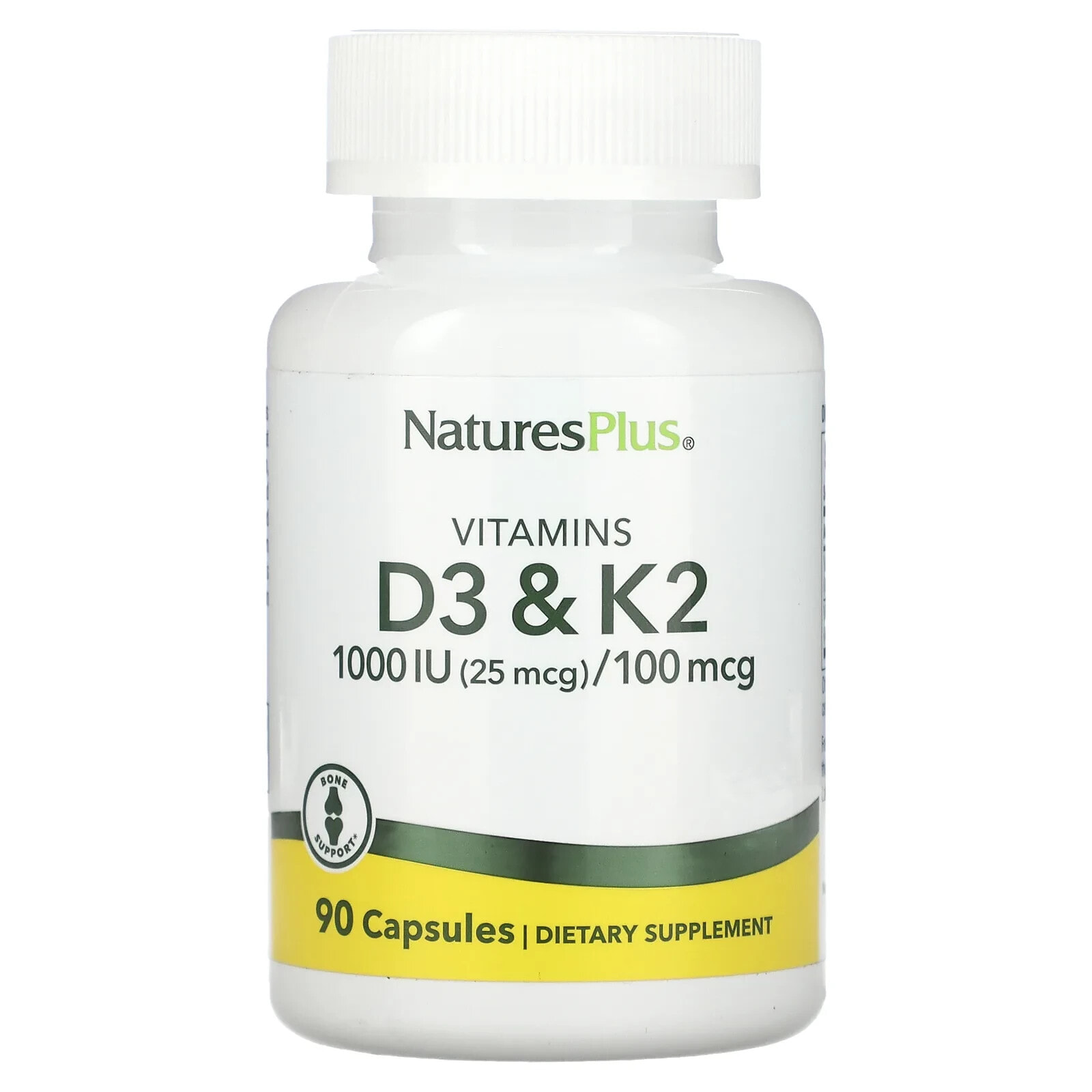 Натурес Плюс, Витамин D3 + K2, 90 капсул