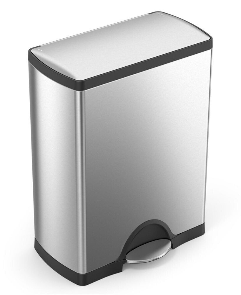 simplehuman brushed Stainless Steel 50 Liter Fingerprint Proof Rectangular Step Trash Can