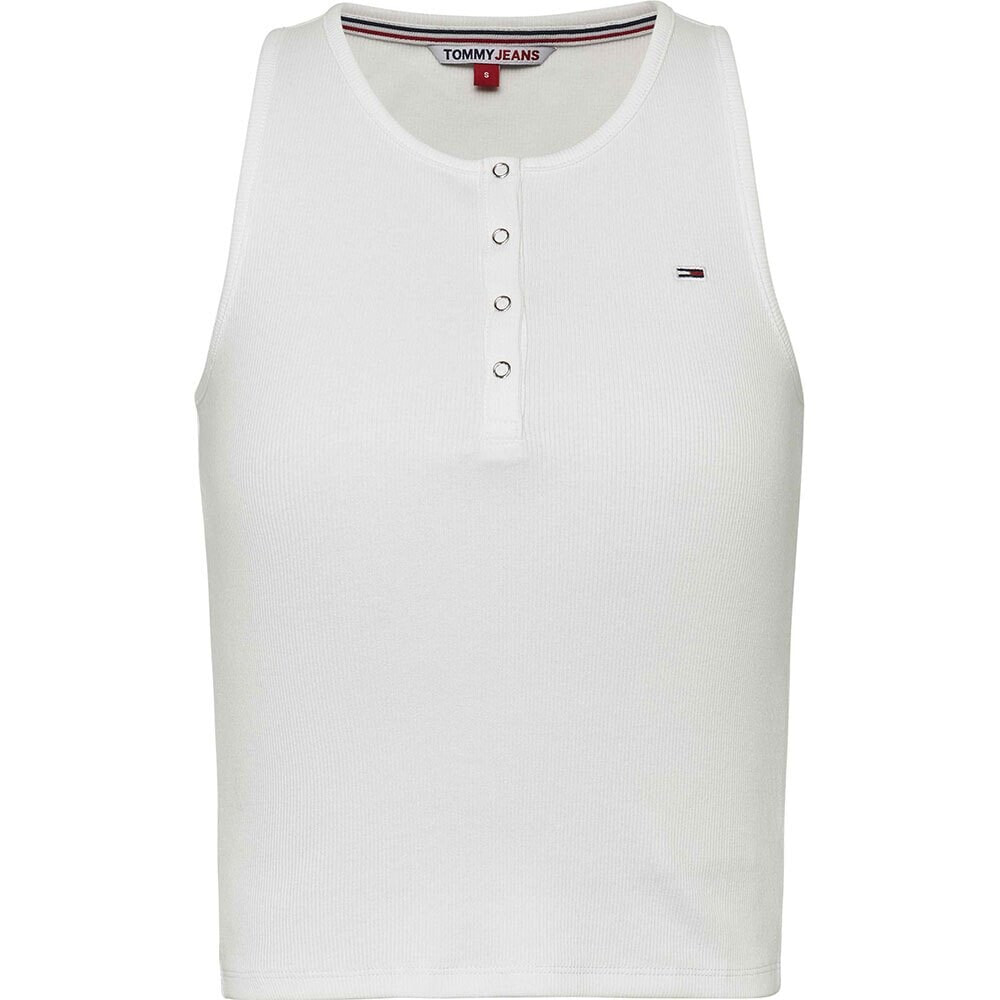 TOMMY JEANS Essential Button Rib Sleeveless T-Shirt