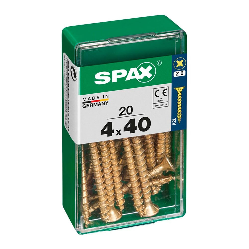 SPAX Yellox 4.0x40 mm Flat Head Wood Screw 20 Units