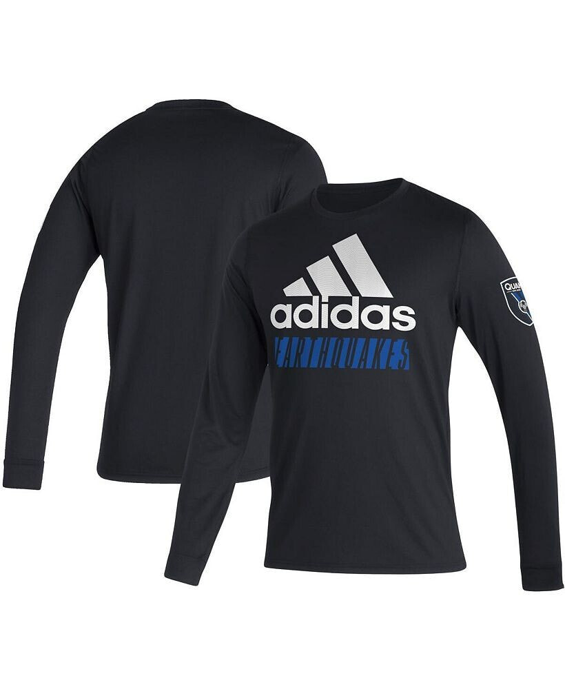 adidas men's Black San Jose Earthquakes Vintage-Like AEROREADY Long Sleeve T-shirt