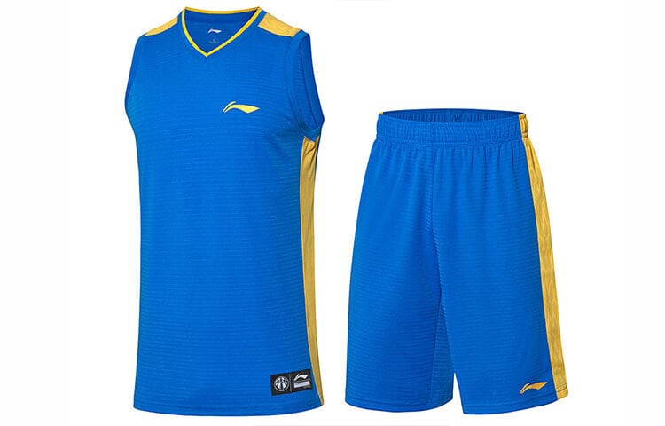 李宁 撞色设计贴片篮球套装 男款 艳蓝色 / Trendy Basketball Sportswear AATP067-5
