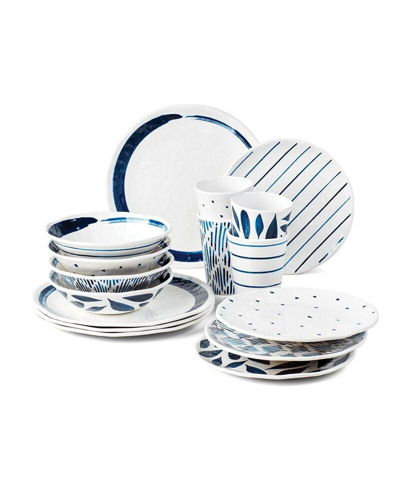 Lenox blue Bay Melamine 16-Piece Dinnerware Set