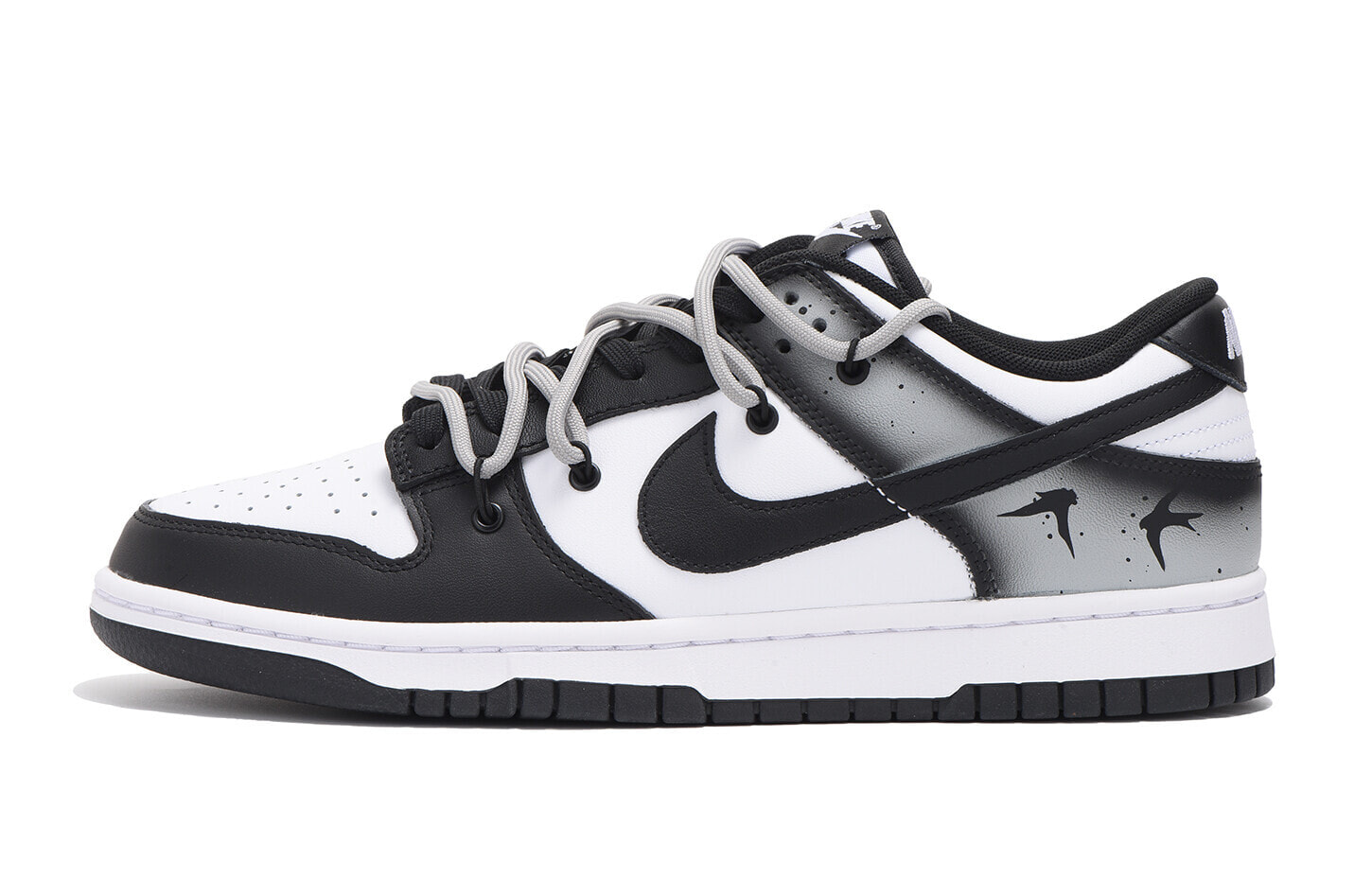 【定制球鞋】 Nike Dunk Low 泼墨 高街 燕子 低帮 板鞋 GS 黑白灰 / Кроссовки Nike Dunk Low CW1590-100