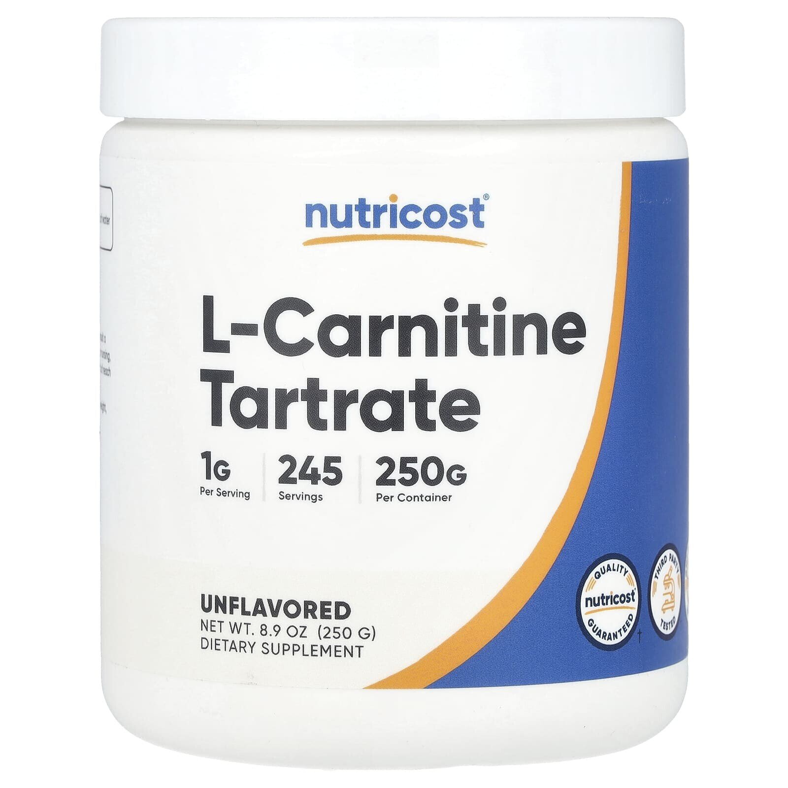 L-Carnitine Tartrate, Unflavored, 8.9 oz (250 g)