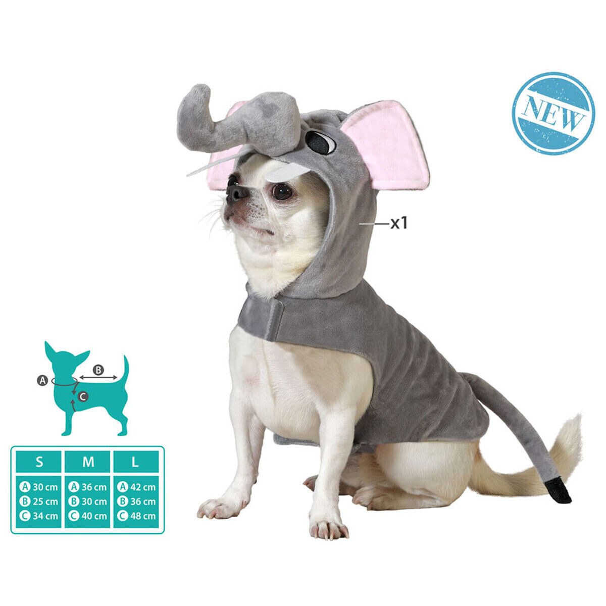 Dog Costume Size L Elephant