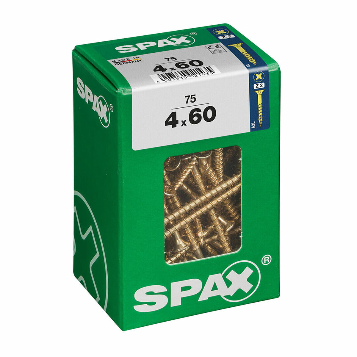 Коробка для винтов SPAX Шуруп Плоская головка (4 x 60 mm) (4,0 x 60 mm)
