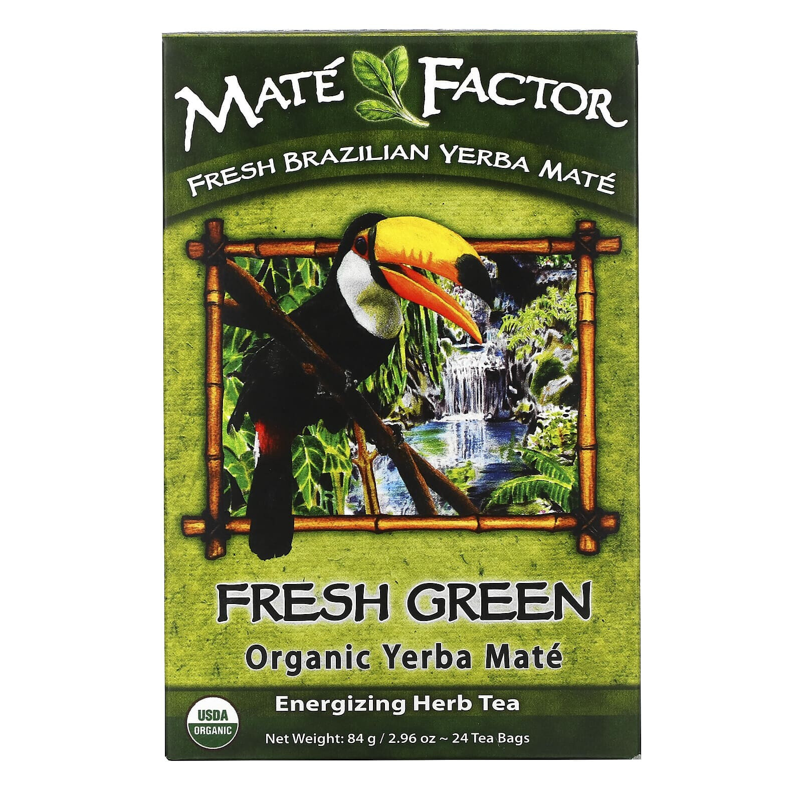Мэйт Фактор, Органический Yerba Mate, свежий зеленый чай 24 чайных пакетиков, 2.96 унции (84 г)