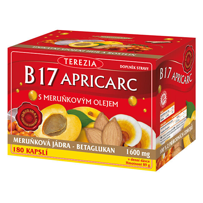 Terezia Company B17 Apricarc Витамин В17 с маслом абрикосовых косточек 180 капсул