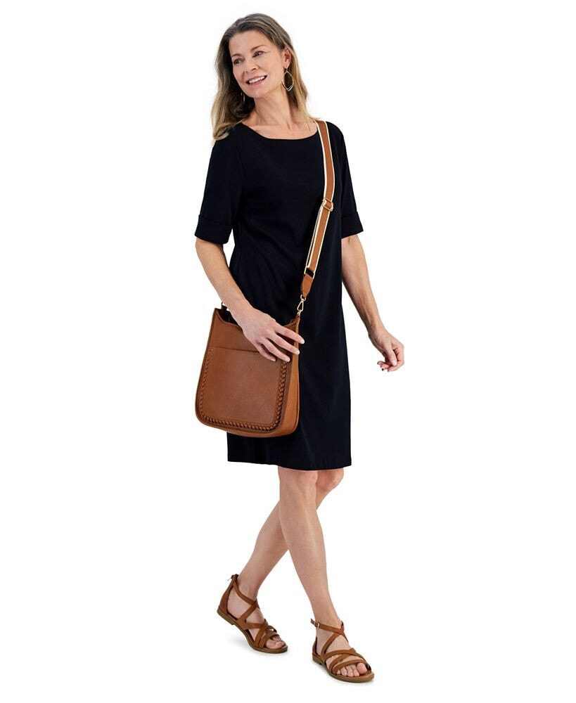 Style & Co petite Boat-Neck Knit Dress, Created for Macy's