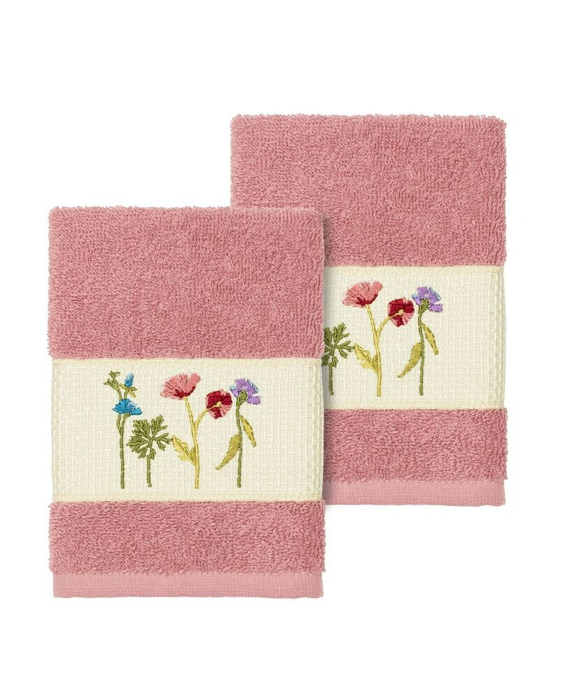 Linum Home serenity 2-Pc. Embellished Bath Towel Set