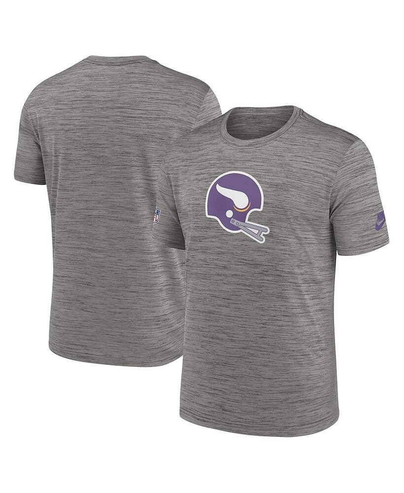 Nike men's Heather Charcoal Minnesota Vikings Classic Sideline Performance T-shirt
