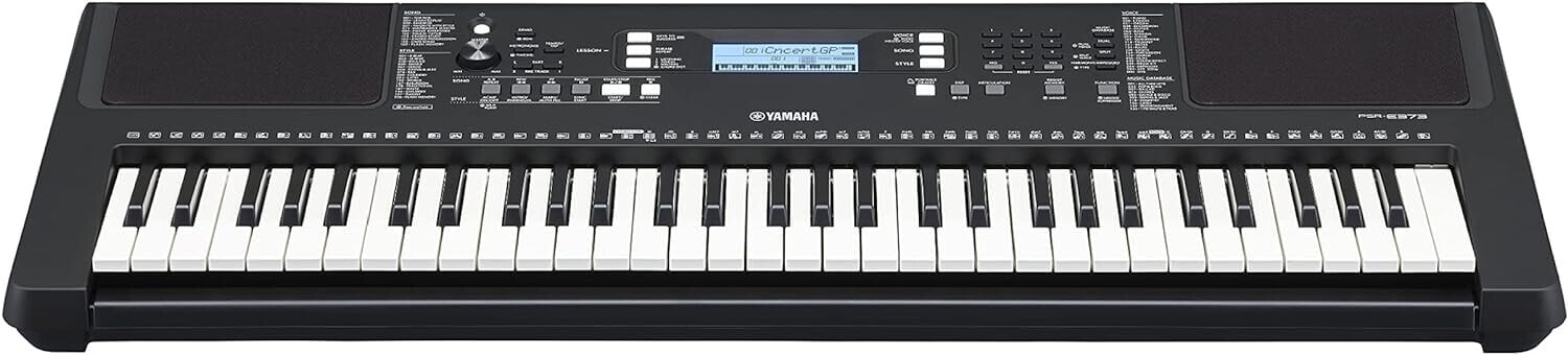 Yamaha PSR-E283 Portable Beginner Keyboard - Black - With 410 Instrument Sounds, 150 Accompaniment Styles and 122 Songs, Includes Voucher for 2 Online Keyboard Lessons at Yamaha Music School