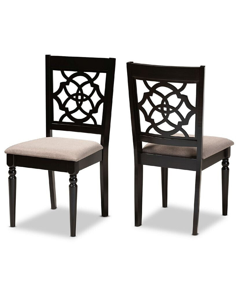 Baxton Studio renaud Modern and Contemporary Fabric Upholstered 2 Piece Dining Chair Set Set
