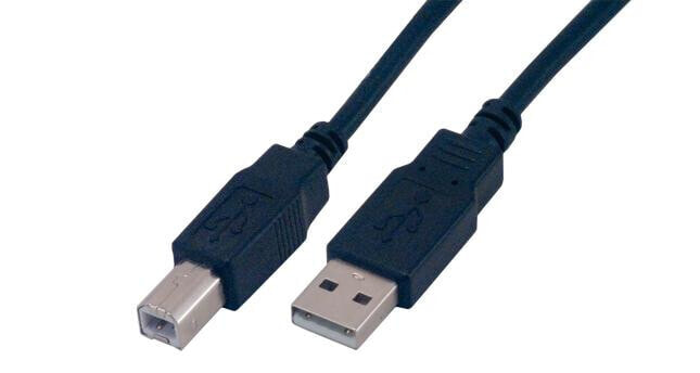 MCL 2m USB2.0 A/B - 2 m - USB A - USB B - USB 2.0 - Male/Male - Black
