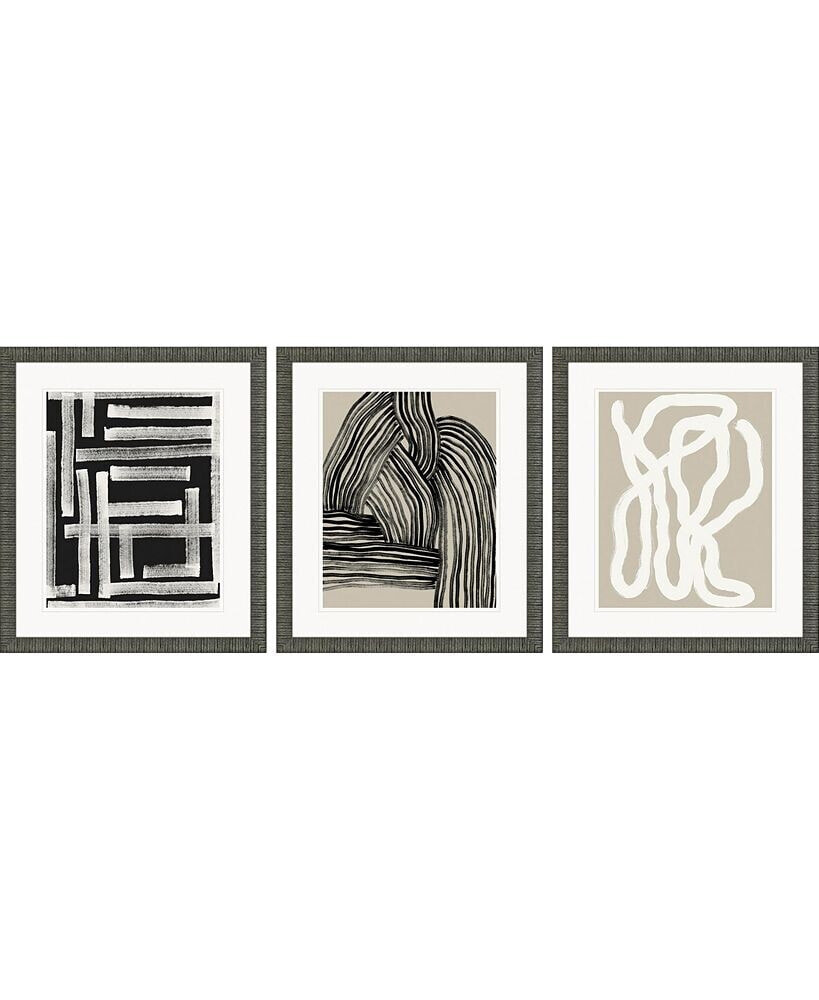 Paragon Picture Gallery naive Lines III Framed Art, Set of 3