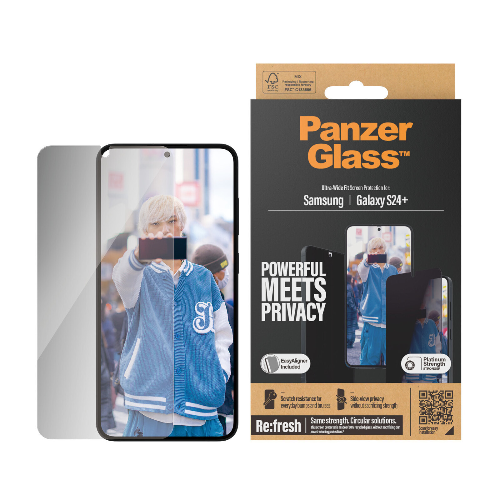 PanzerGlass Ultra Wide Fit Privacy Прозрачная защитная пленка Samsung 1 шт P7351