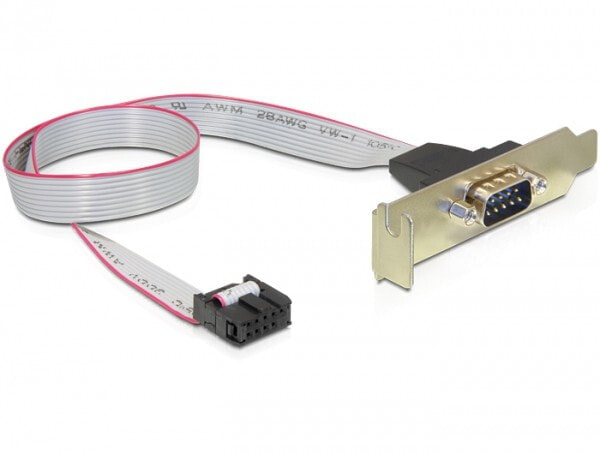DeLOCK 89300 кабель последовательной связи Серый 0,4 m DB9 9-p COM