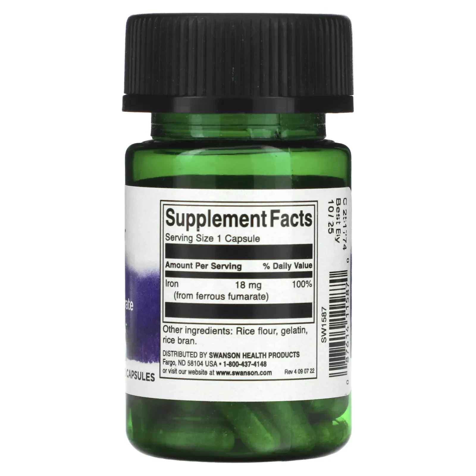 Iron Ferrous Fumarate, 18 mg, 60 Capsules