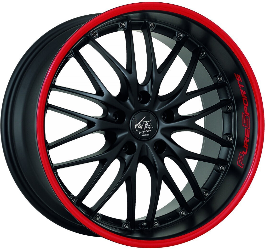 Колесный диск литой Barracuda Voltec T6 mattblack PureSports / Color Trim rot - DS5 7x17 ET33 - LK4/100 ML73.1