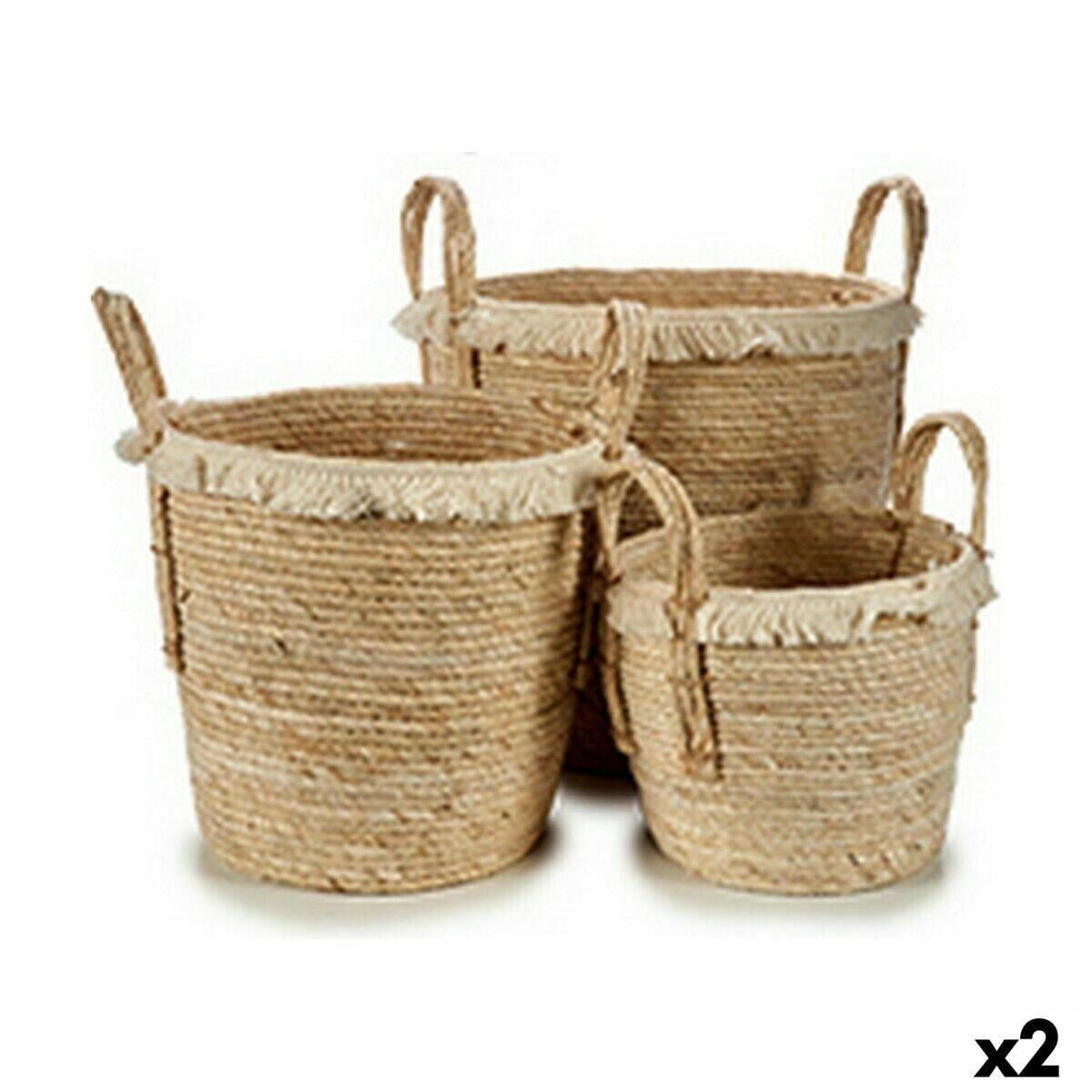 Set of Baskets Natural Straw (2 Units)