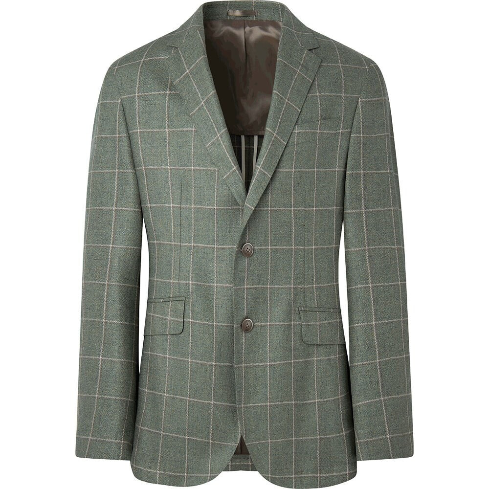 HACKETT Silk Wool Double Window Pane Sage Blazer