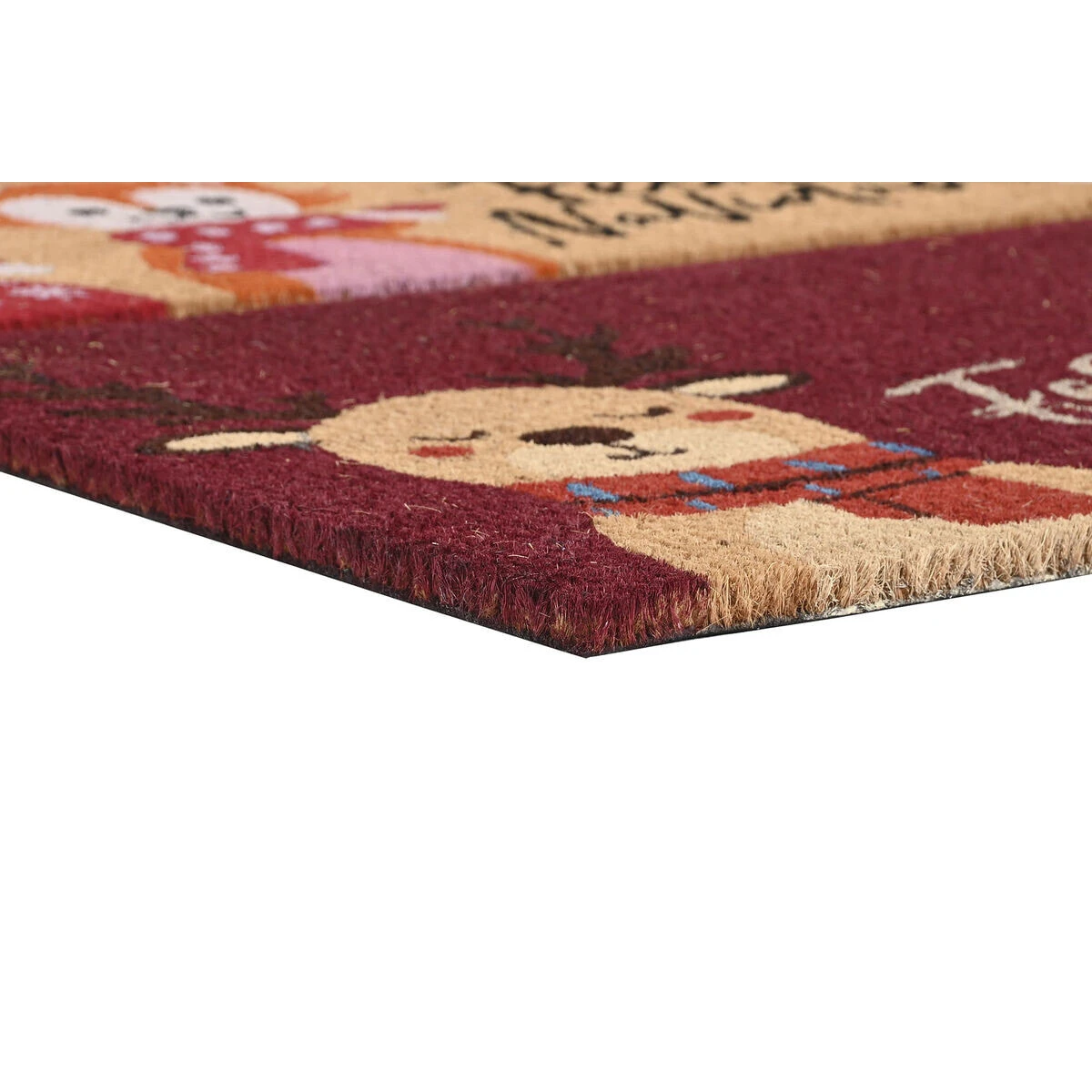 Doormat DKD Home Decor Red Multicolour PVC Coconut Fibre 60 x 40 x 1,5 cm (2 Units)
