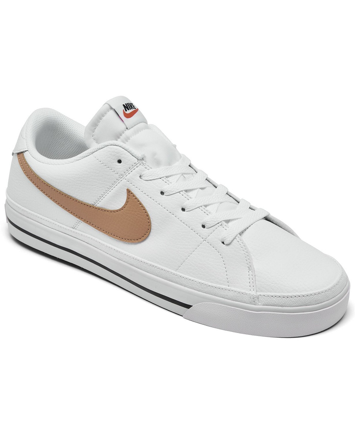 Мужские кроссовки повседневные белые кожаные  низкие демисезонные Nike Mens Court Legacy Casual Sneakers from Finish Line