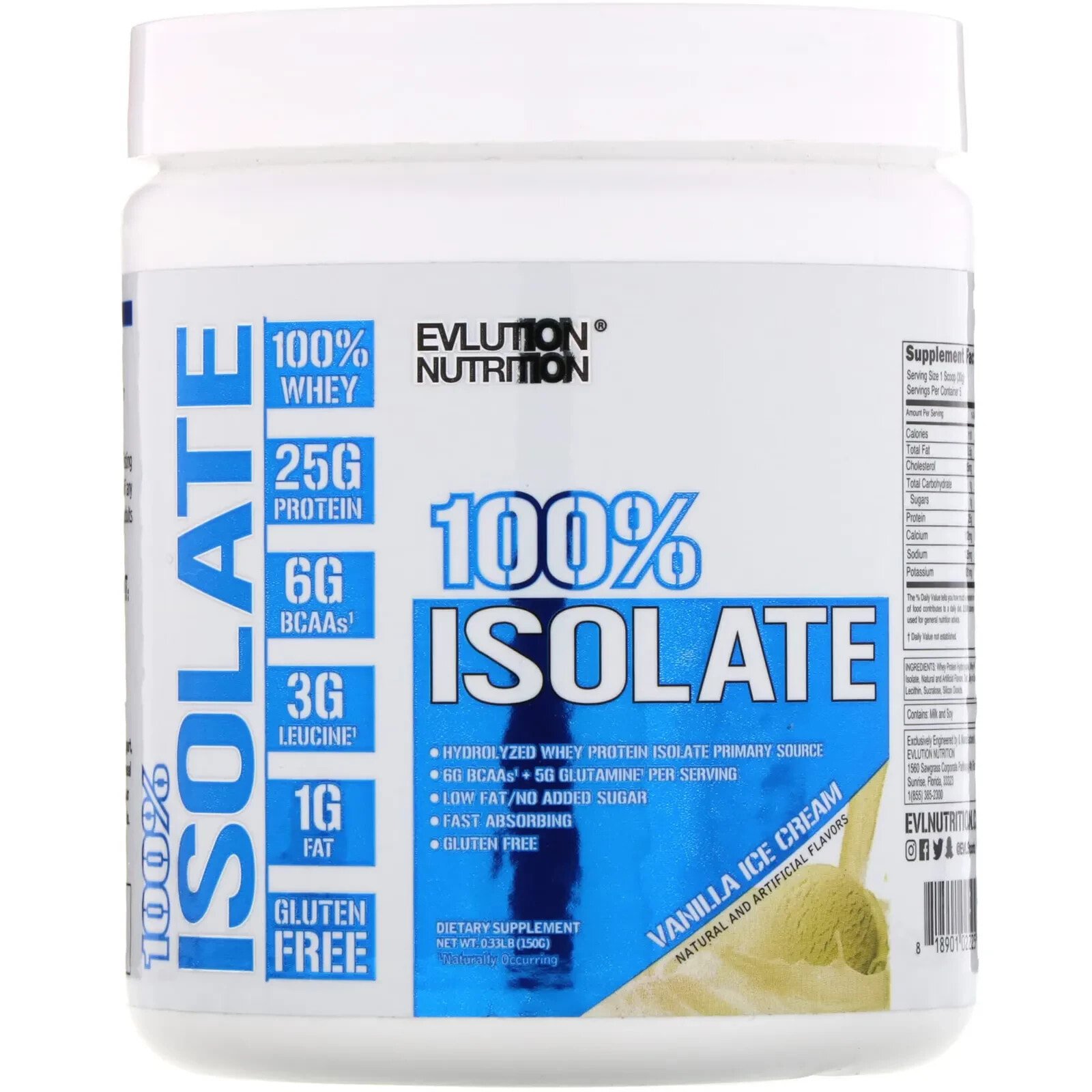 100% Isolate, Vanilla Ice Cream, 4 lb (1814 g)