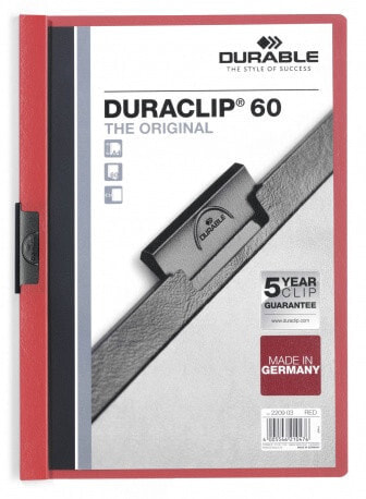 Durable Duraclip 60 обложка с зажимом ПВХ Красный, Прозрачный 220903