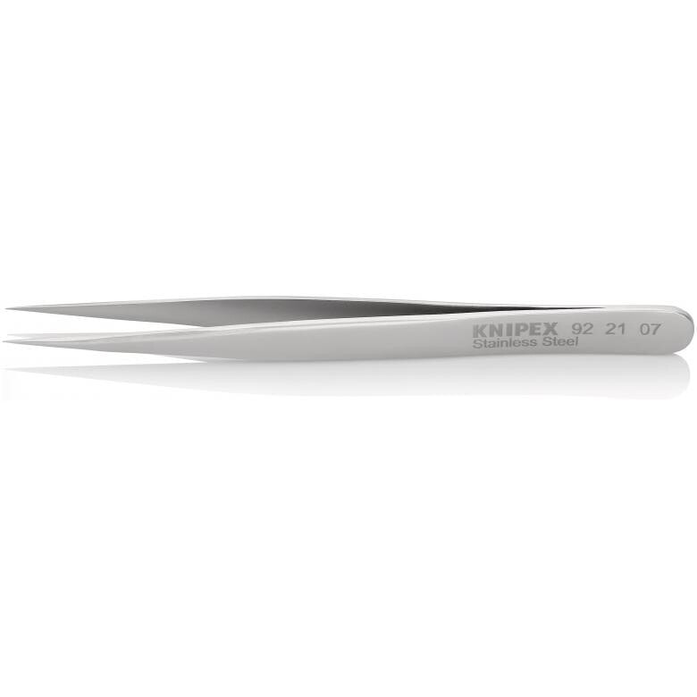 Технический пинцет Knipex 92 21 07, Stainless steel, Stainless steel, Pointed, Straight, 14 g, 10 mm