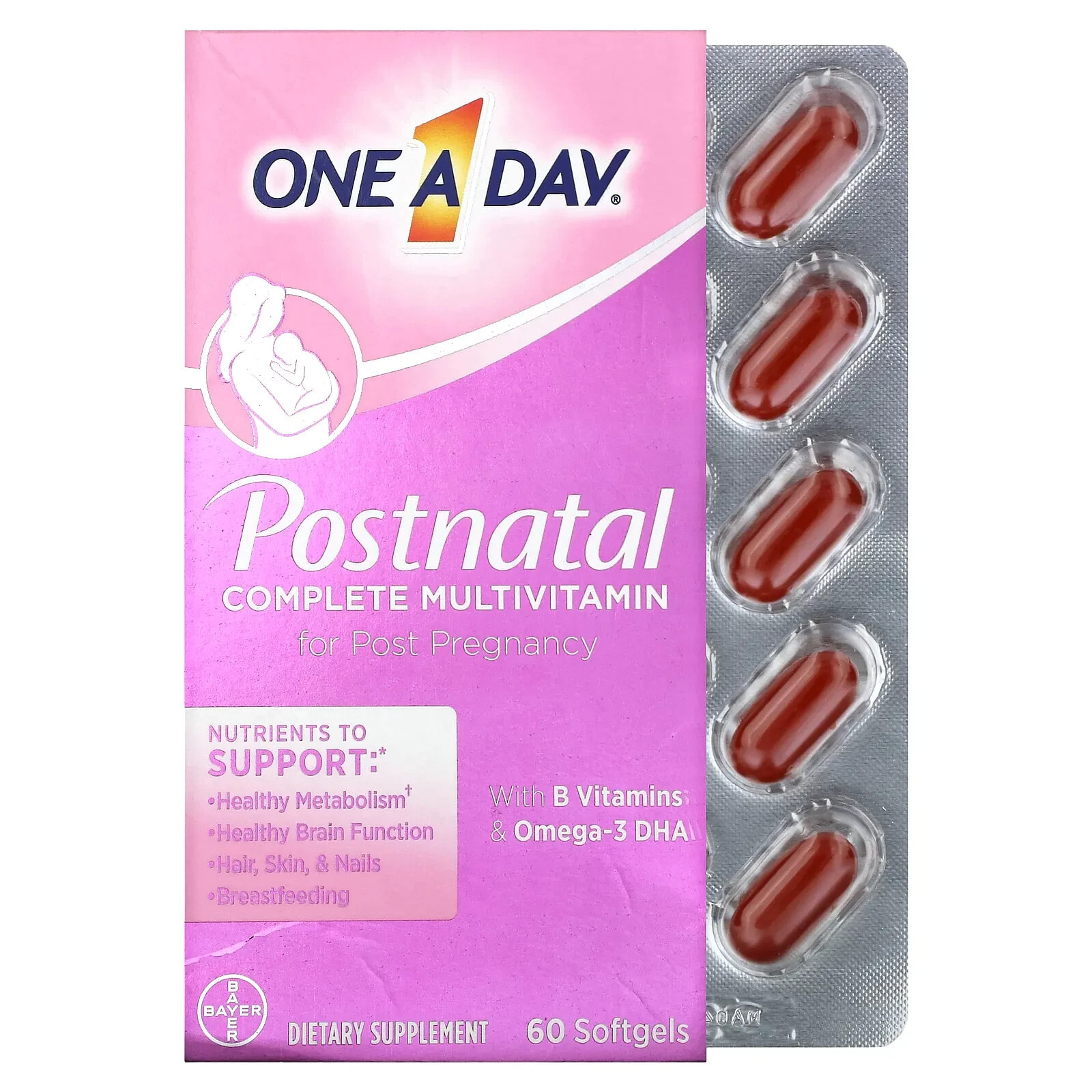 One-A-Day, Postnatal Complete Multivitamin , 60 Softgels