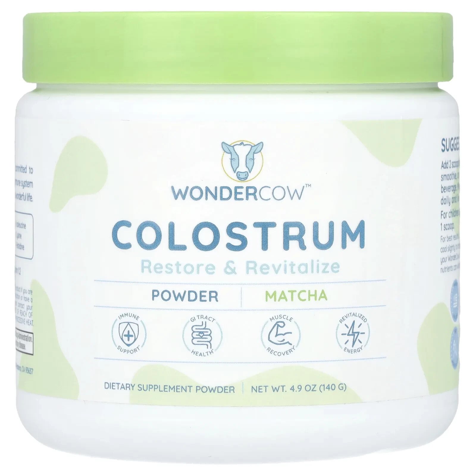 Colostrum Powder, Matcha, 4.9 oz (140 g)