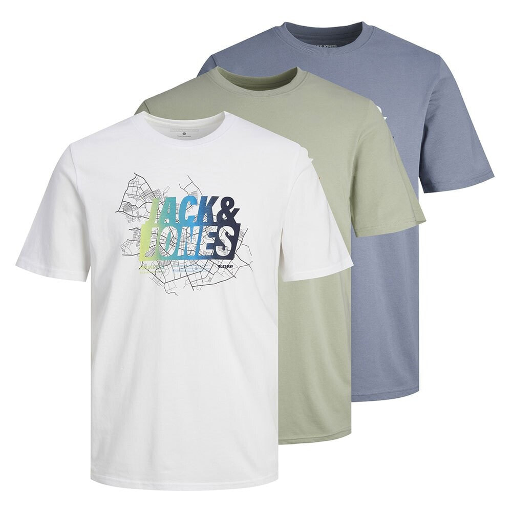 JACK & JONES Map Summer Logo Short Sleeve T-Shirt 3 Units