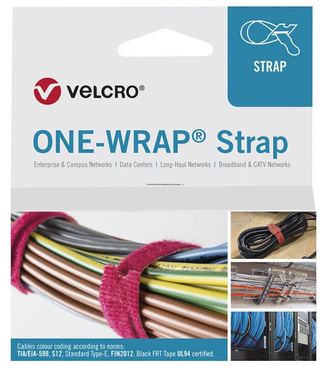 VELCRO ONE-WRAP - Releasable cable tie - Polypropylene (PP) - Velcro - White - 230 mm - 20 mm - 100 pc(s)