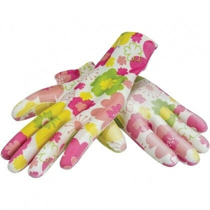Dedra PU work gloves for women, mix of colors M (BH1008R08)