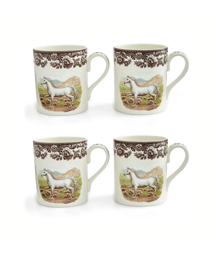 Spode paint Horse Mug, Set of 4