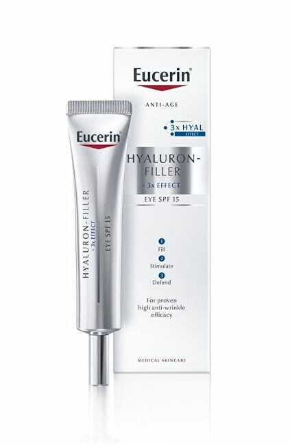 Eucerin Hyaluron-Filler Anti-aging Eye Cream SPF15 Антивозрастной крем для кожи вокруг глаз с гиалуроновой кислотой 15 мл