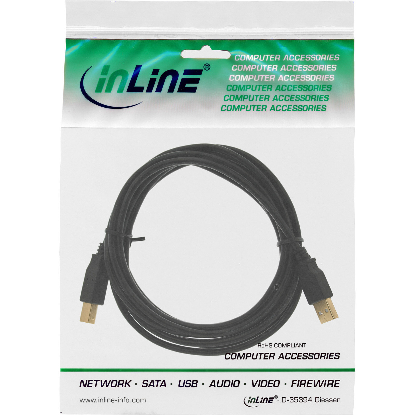 InLine 34550S USB кабель 10 m USB A USB B Черный