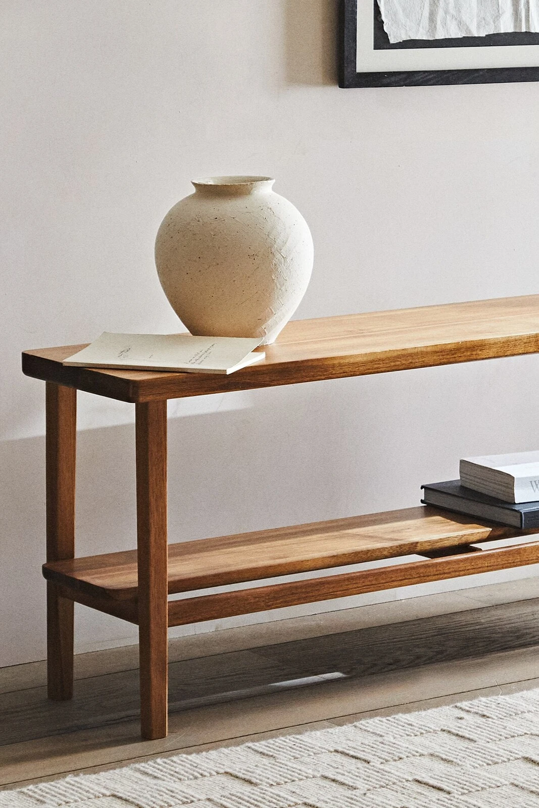 Acacia wood double bench