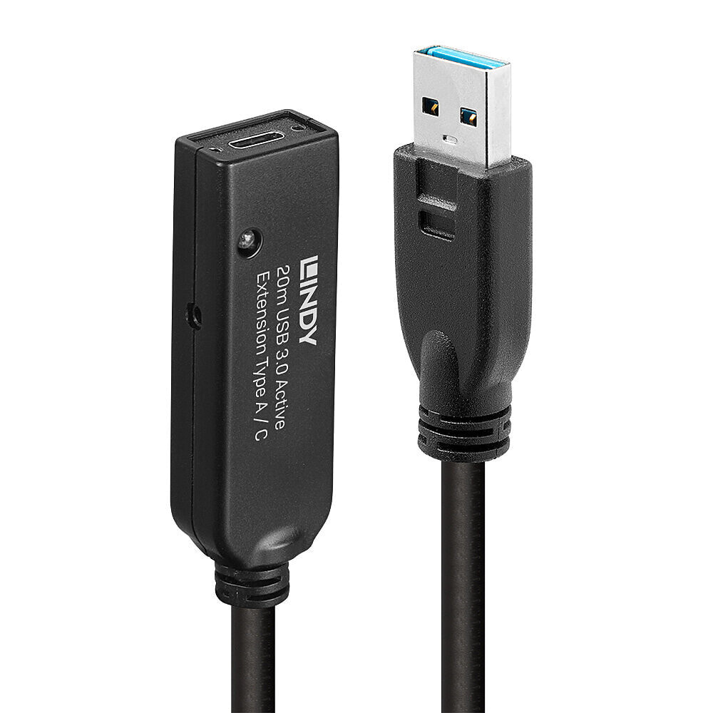 Lindy 43375 USB кабель 20 m USB 3.2 Gen 1 (3.1 Gen 1) USB A Черный